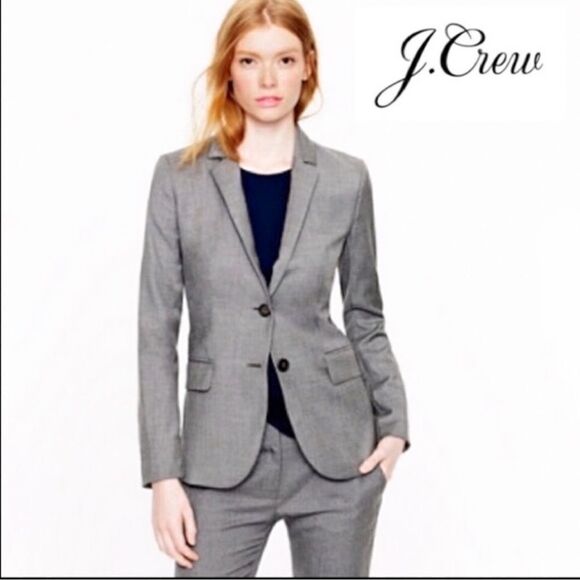 J. Crew Gray Wool Blend Blazer Jacket Size 4 - Picture 1 of 8